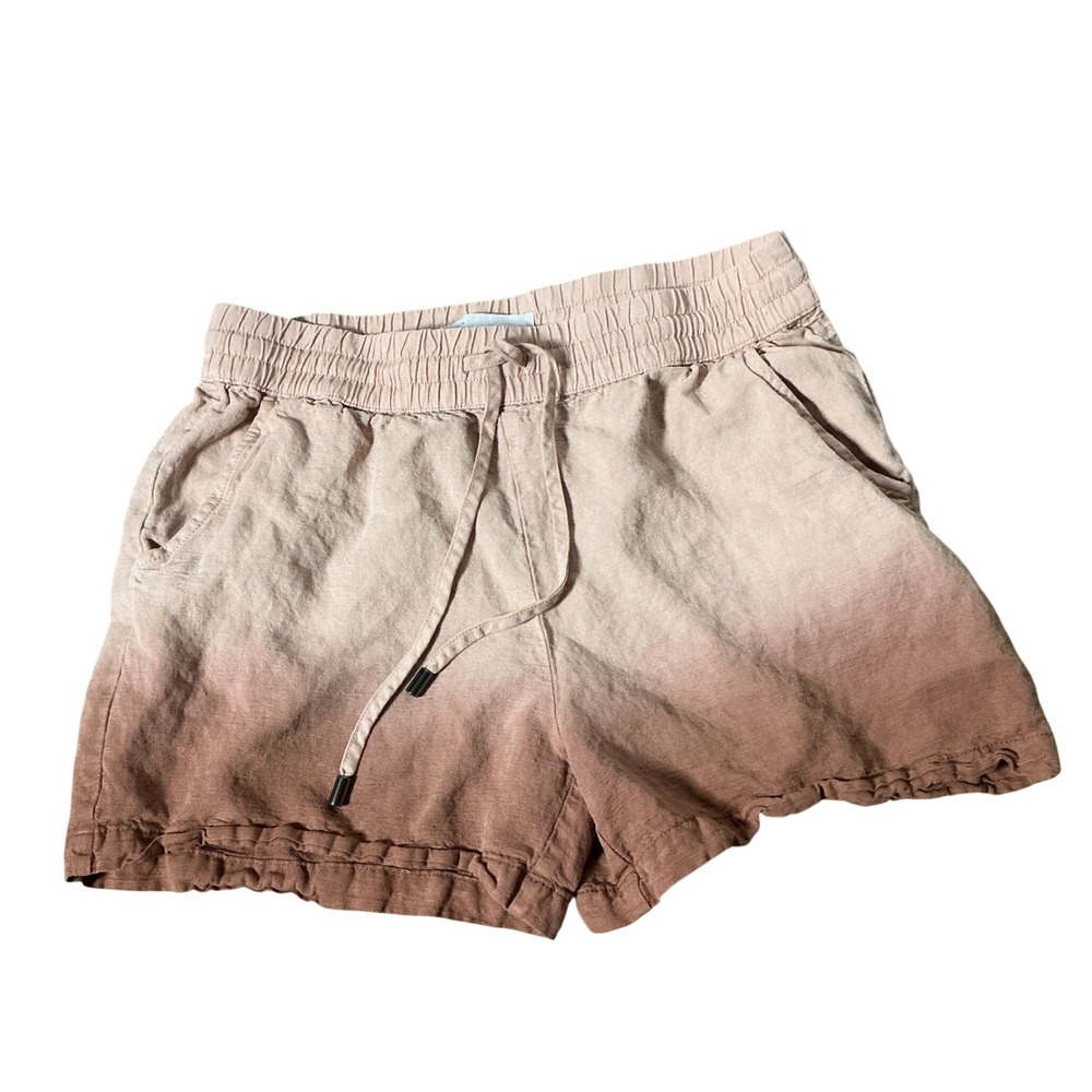 C&C California Ombre Linen Shorts Womens M Pink Dip Dye Coastal Boho Summer